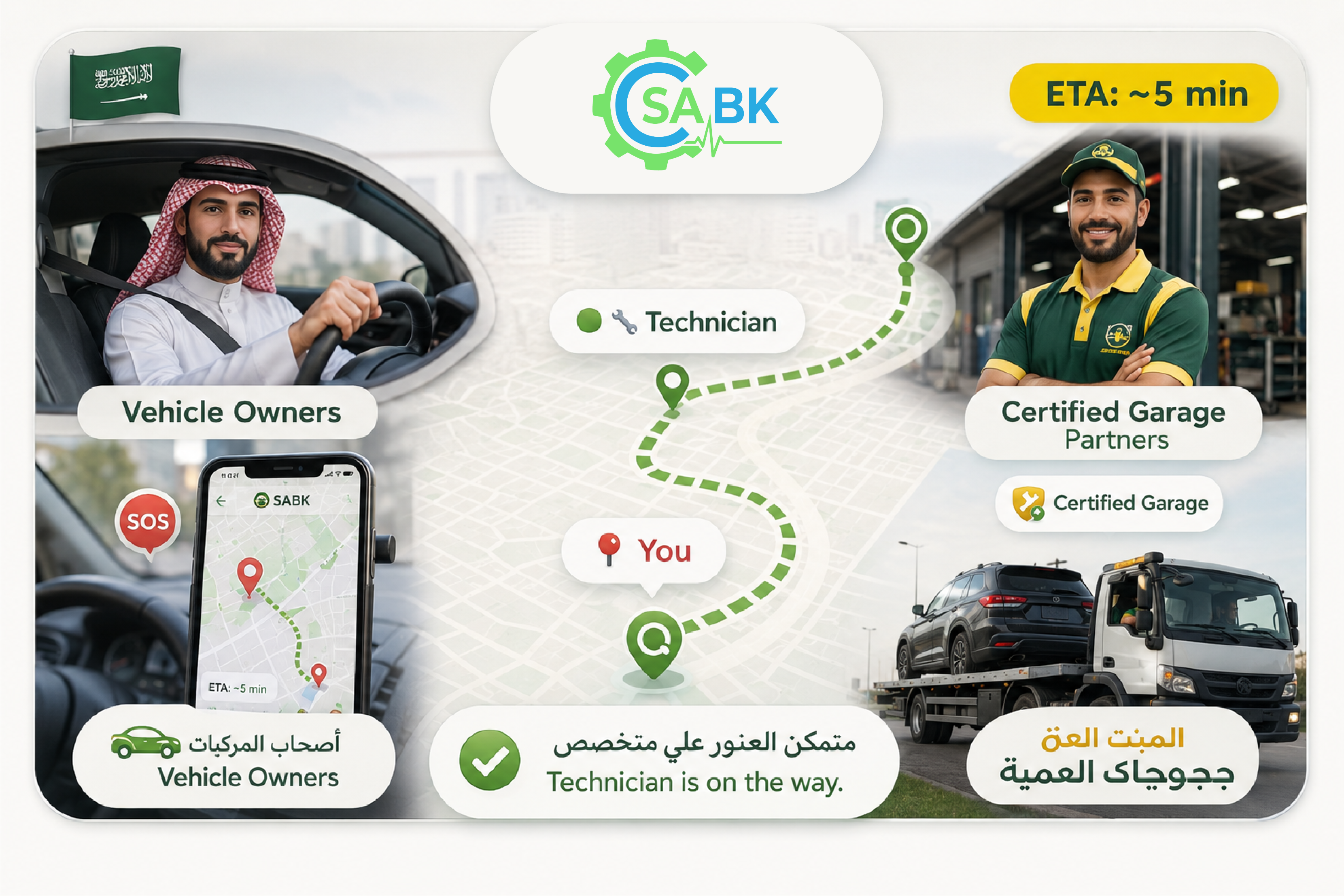 Real-time technician tracking map